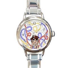 Unordered Chaos Round Italian Charm Watch