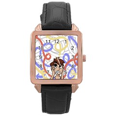 Unordered Chaos Rose Gold Leather Watch 