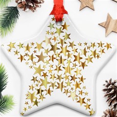 Star Fractal Gold Shiny Metallic Ornament (star) by Simbadda