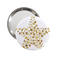 Star Fractal Gold Shiny Metallic 2 25  Handbag Mirrors by Simbadda