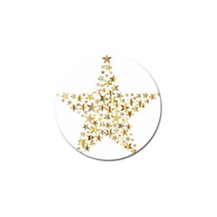 Star Fractal Gold Shiny Metallic Golf Ball Marker (4 Pack) by Simbadda