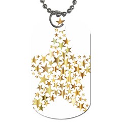 Star Fractal Gold Shiny Metallic Dog Tag (two Sides) by Simbadda