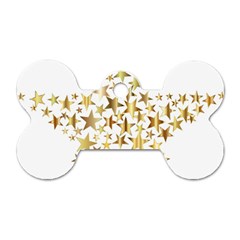 Star Fractal Gold Shiny Metallic Dog Tag Bone (two Sides) by Simbadda