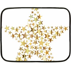 Star Fractal Gold Shiny Metallic Double Sided Fleece Blanket (mini)  by Simbadda