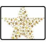 Star Fractal Gold Shiny Metallic Fleece Blanket (Large)  80 x60  Blanket Front