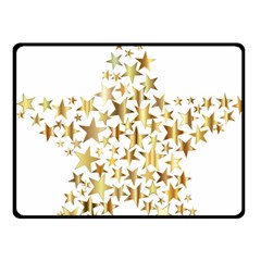 Star Fractal Gold Shiny Metallic Fleece Blanket (small) by Simbadda