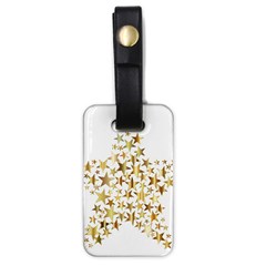 Star Fractal Gold Shiny Metallic Luggage Tags (one Side)  by Simbadda