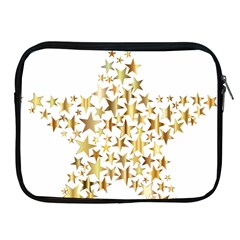 Star Fractal Gold Shiny Metallic Apple Ipad 2/3/4 Zipper Cases by Simbadda