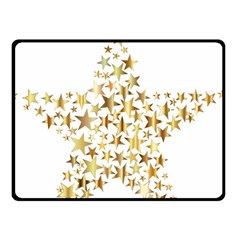 Star Fractal Gold Shiny Metallic Double Sided Fleece Blanket (small)  by Simbadda