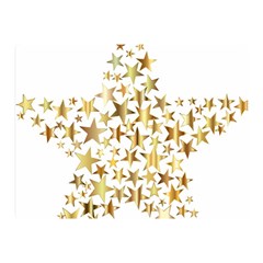 Star Fractal Gold Shiny Metallic Double Sided Flano Blanket (mini)  by Simbadda