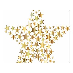 Star Fractal Gold Shiny Metallic Double Sided Flano Blanket (large)  by Simbadda