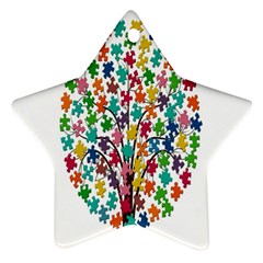 Tree Share Pieces Of The Puzzle Ornament (star) by Simbadda