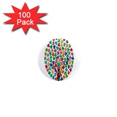 Tree Share Pieces Of The Puzzle 1  Mini Magnets (100 Pack)  by Simbadda