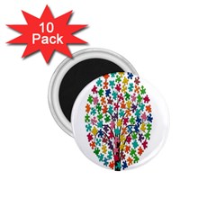 Tree Share Pieces Of The Puzzle 1 75  Magnets (10 Pack)  by Simbadda