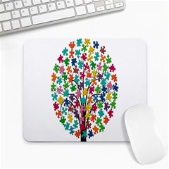 Tree Share Pieces Of The Puzzle Large Mousepads by Simbadda