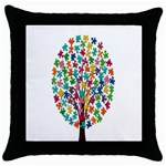 Tree Share Pieces Of The Puzzle Throw Pillow Case (Black) Front