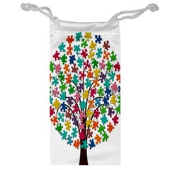 Tree Share Pieces Of The Puzzle Jewelry Bag by Simbadda