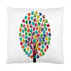 Tree Share Pieces Of The Puzzle Standard Cushion Case (one Side) by Simbadda