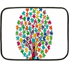 Tree Share Pieces Of The Puzzle Fleece Blanket (mini) by Simbadda