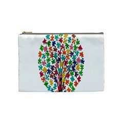 Tree Share Pieces Of The Puzzle Cosmetic Bag (medium)  by Simbadda