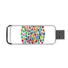 Tree Share Pieces Of The Puzzle Portable Usb Flash (one Side) by Simbadda