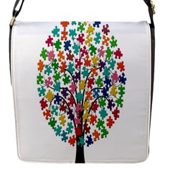 Tree Share Pieces Of The Puzzle Flap Messenger Bag (s) by Simbadda