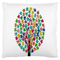 Tree Share Pieces Of The Puzzle Standard Flano Cushion Case (one Side) by Simbadda