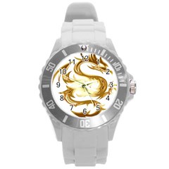 Dragon Animal Beast Creature Round Plastic Sport Watch (l) by Simbadda