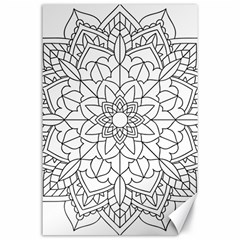 Floral Flower Mandala Decorative Canvas 24  X 36  by Simbadda