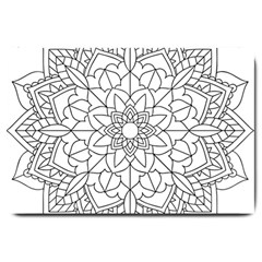 Floral Flower Mandala Decorative Large Doormat  by Simbadda