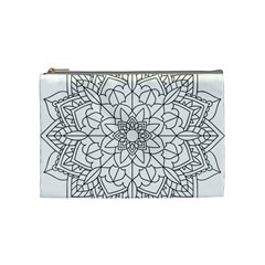 Floral Flower Mandala Decorative Cosmetic Bag (medium)  by Simbadda