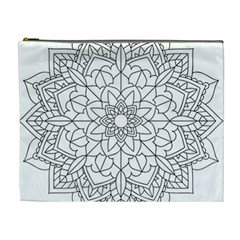 Floral Flower Mandala Decorative Cosmetic Bag (xl) by Simbadda