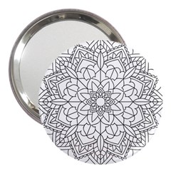 Floral Flower Mandala Decorative 3  Handbag Mirrors by Simbadda