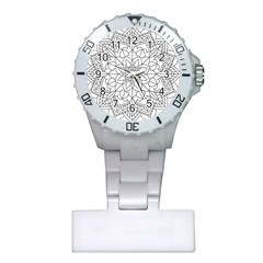 Floral Flower Mandala Decorative Plastic Nurses Watch by Simbadda