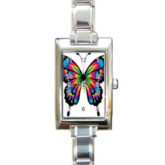 Abstract Animal Art Butterfly Rectangle Italian Charm Watch by Simbadda