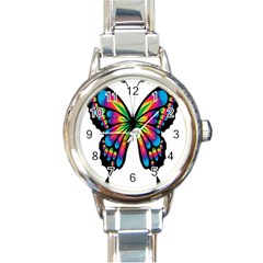 Abstract Animal Art Butterfly Round Italian Charm Watch by Simbadda