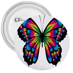 Abstract Animal Art Butterfly 3  Buttons by Simbadda