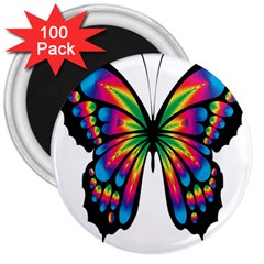 Abstract Animal Art Butterfly 3  Magnets (100 Pack) by Simbadda