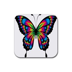 Abstract Animal Art Butterfly Rubber Coaster (square)  by Simbadda