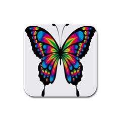 Abstract Animal Art Butterfly Rubber Square Coaster (4 Pack)  by Simbadda