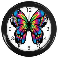 Abstract Animal Art Butterfly Wall Clocks (black) by Simbadda