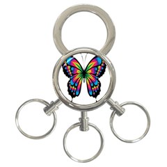 Abstract Animal Art Butterfly 3-ring Key Chains by Simbadda