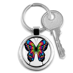 Abstract Animal Art Butterfly Key Chains (round)  by Simbadda