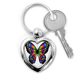 Abstract Animal Art Butterfly Key Chains (Heart)  Front