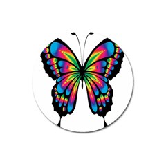 Abstract Animal Art Butterfly Magnet 3  (round) by Simbadda