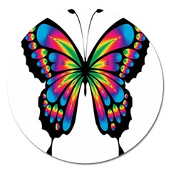 Abstract Animal Art Butterfly Magnet 5  (round) by Simbadda