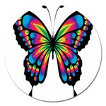 Abstract Animal Art Butterfly Magnet 5  (Round) Front