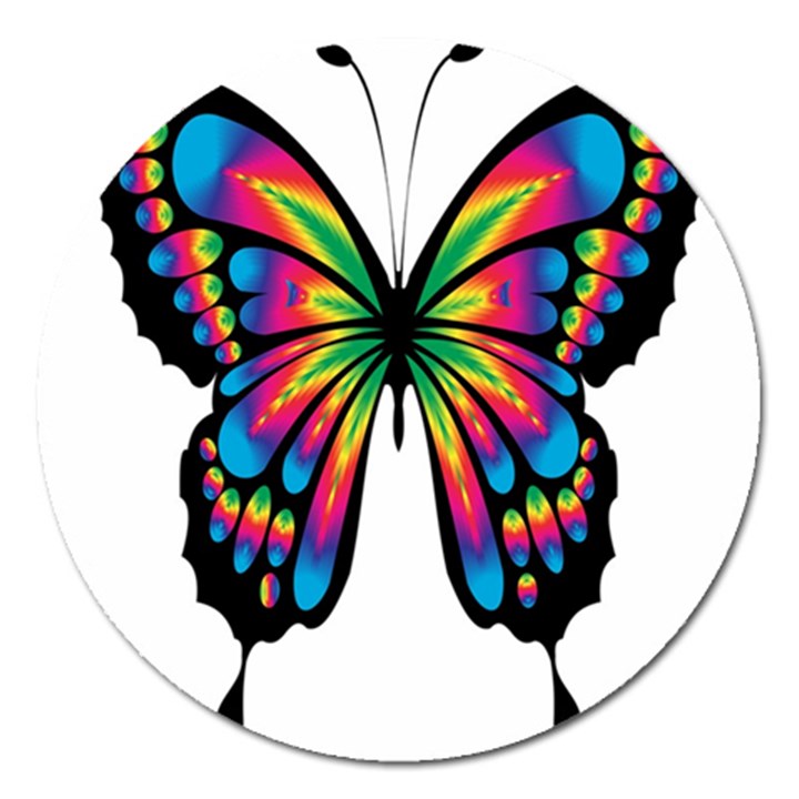 Abstract Animal Art Butterfly Magnet 5  (Round)