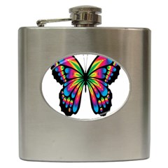 Abstract Animal Art Butterfly Hip Flask (6 Oz) by Simbadda