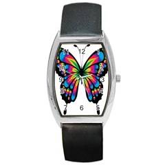 Abstract Animal Art Butterfly Barrel Style Metal Watch